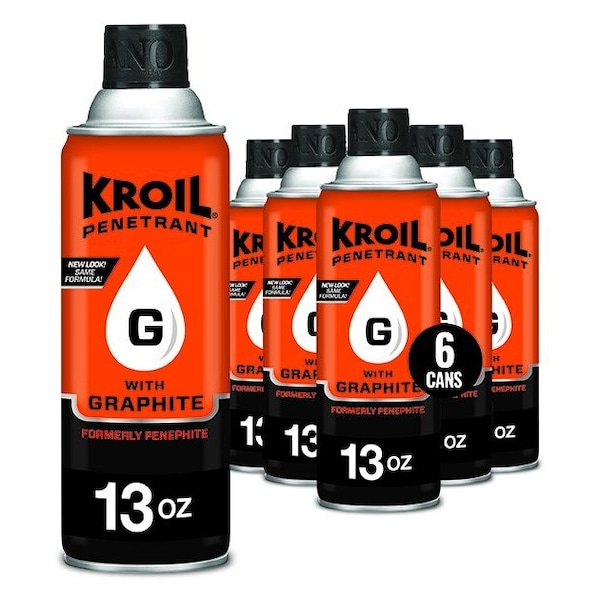 13 Oz. Penetrant with Graphite Aerosol (aka Penephite) Rust-Loosening, Hi Temp, 6PK
